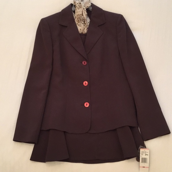 Le Suit 2-Piece Skirt Suit - Chocolate Brown - Picture 1 of 8